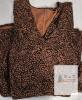 New sz XL Women's Amazon Essentials Short-Sleeve Surplice Cropped Wide-Leg Jumpsuit, Dark Camel/Black, Ikat - 3