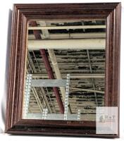 Thick Dark Wood Framed Wall Mirror