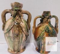 2 Vintage Handmade Italian Campobasso Terracotta Jugs .