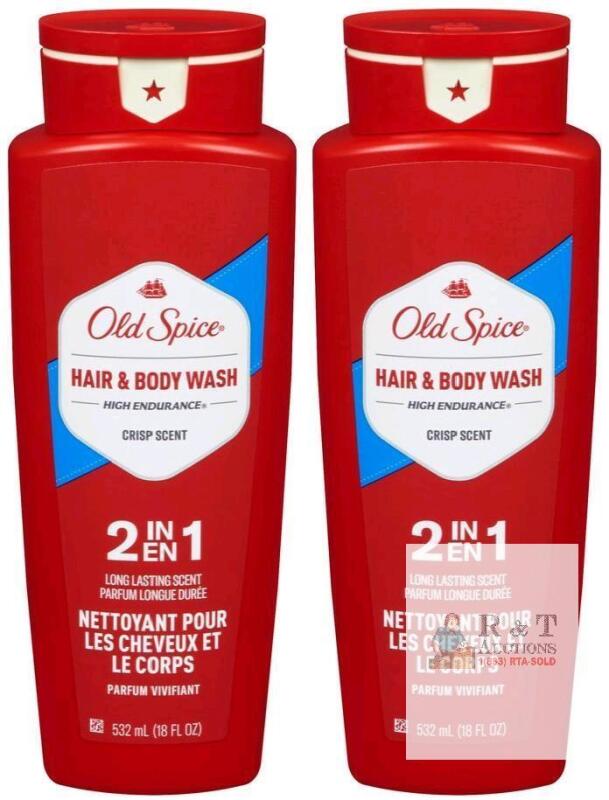 2 New OLD SPICE 2 in 1 Hair & Body Wash : Crisp Scent