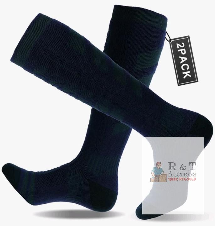 2 New Pairs sz Medium (6.5-8.5) Sanyiyiba Men's Merino Wool Snow Sports Socks