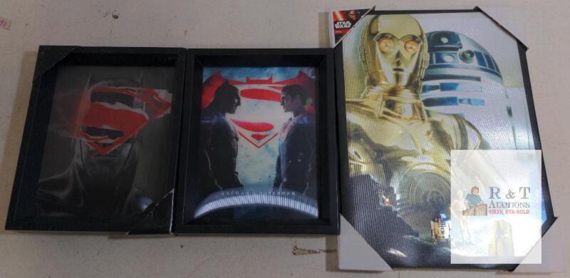 Holographic Superman v Batman framed prints and Canvas Star Wars print