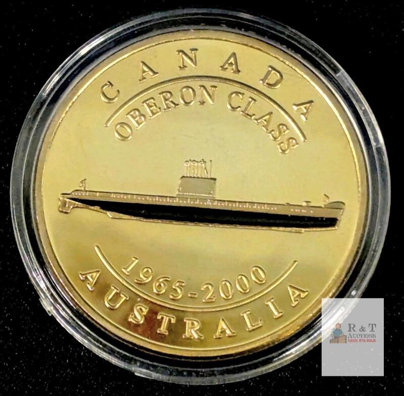 1914 - 2014 Canada/Australia Centenary of Submarine Service Medallion in Commemorative Case, 1.5" Diameter