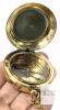 New Brass Pocket Compass Push Button Pocket Compass, 1.8" Diameter on 10" Long Chain - 3