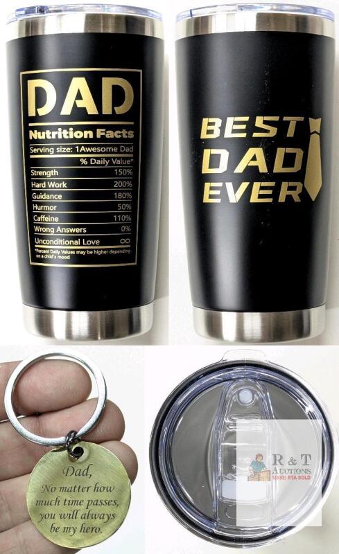 New BEST DAD EVER Father's Day / Dad Appreciation Travel Tumbler & Keychain Gift Set