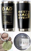 New BEST DAD EVER Father's Day / Dad Appreciation Travel Tumbler & Keychain Gift Set