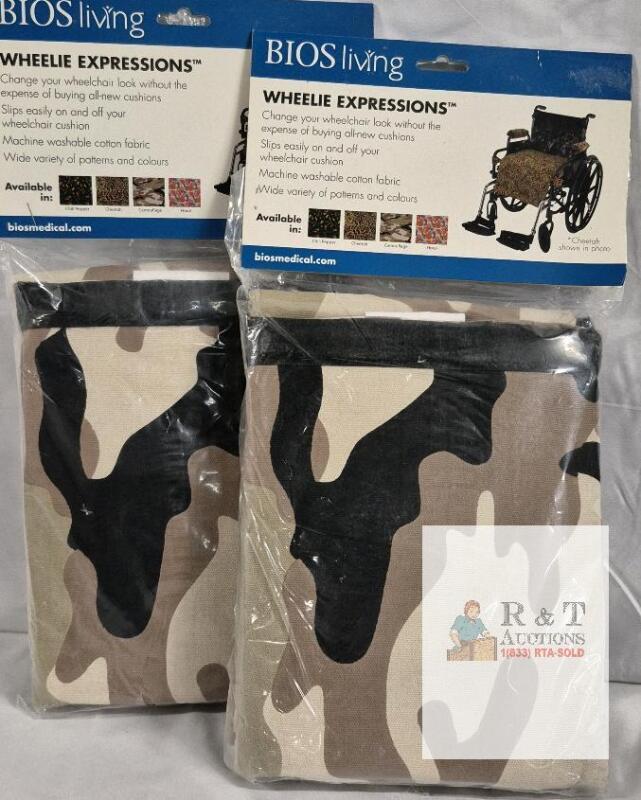 2 New Bios Living Wheelie Expressions Wheelchair Cushion Covers - Camouflage