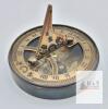 New 2 ⅝" Solid Brass Combination Sundial & Compass in Leather Pouch - 2