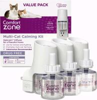 New Comfort Zone Multi-Cat Opticalm Diffuser Calming Kit, 3&times; Diffusers + 6&times; Pheromone Refills