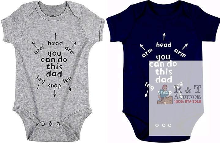 2 New Size 12-18 Months Adorable Funny "You Can Do This Dad" Baby Onesies