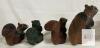 5 Squirrel Decorations, Includes 4 Smaller Plastic/Resin Statues and 1 Bisque Ceramic Planter - Tallest Measures 10&rdquo; - 5