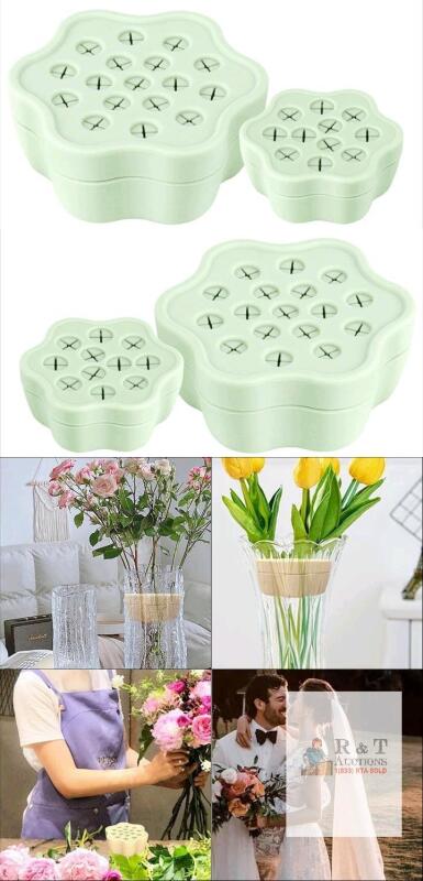 4 New Silicone Spiral Ikebana Stem Holders / Flower Frogs For Flower / Vase Arrangements