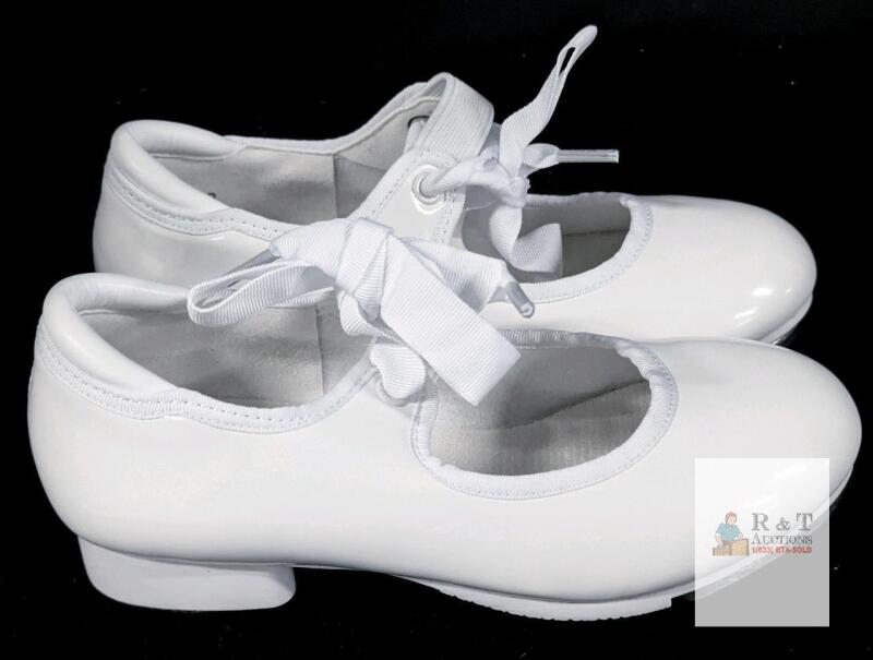 Adorable New Size 28 (11) Kids' S.LEMON Girls' Lace-Up Mary Jane Tap Shoes, White