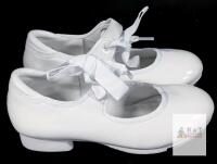 Adorable New Size 28 (11) Kids' S.LEMON Girls' Lace-Up Mary Jane Tap Shoes, White