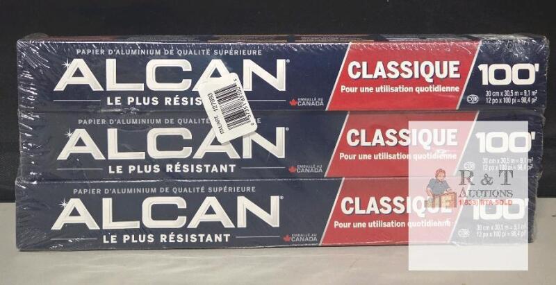 New 3 Pack Alcan Classic 100 Aluminum Foil