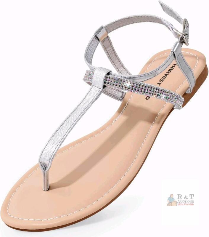 New Size 7 Women's Harvest Land Strappy Rhinestone Sandal Flats