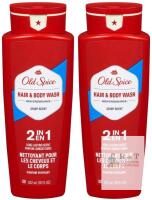 2 New OLD SPICE 2 in 1 Hair & Body Wash : Crisp Scent