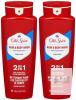2 New OLD SPICE 2 in 1 Hair & Body Wash : Crisp Scent