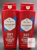 2 New OLD SPICE 2 in 1 Hair & Body Wash : Crisp Scent - 2