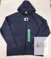 NEW 32 Degrees Heat Men's XL Navy Zip-Up Hoodie, Recycled Materials, Full Zip, Hooded, Long Sleeve
