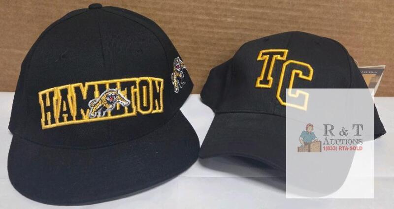 2 Hamilton Tiger-Cats Heritage Collection Snapback & Adjustable Caps, Black, Embroidered Logos,