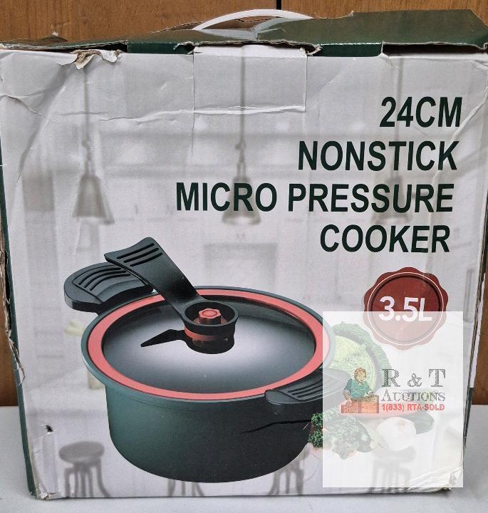 24cm Nonstick Micro Pressure Cooker, 3.5L Capacity, Iron, Induction Compatible