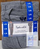 NEW Splendid Women's 2 Piece Gray Pajama Set, Size Large, 100% Polyester, Button-Up Top, 1906295