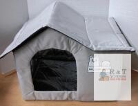 Insulated Soft Pet House Small Dog Cat Shelter, 22"x18"x17", Weather-Resistant, Gray Portable