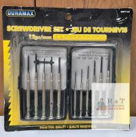 Duramax 12-Piece Precision Screwdriver Set with Hex Keys, Phillips, Slotted, Sealed Pack