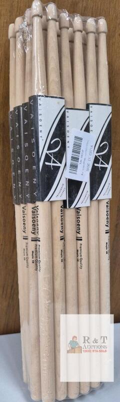 Vaisoeny 5A Hickory Drumsticks, 12 Pairs, 16" Length, Wood Tip, X0014BLN2V,