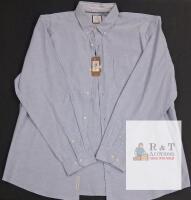 NEW Denver Hayes 2XL Stretch Button-Down Shirt, Light Blue, Long Sleeve, Regular Fit, Spare Buttons