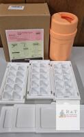 Qoosea 3-Tray Twist Ice Cube Mold Set, Orange, PET, Triangular Cubes, Model 1053, X0047CQTSZ