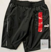 NEW Puma Black Men's Medium Athletic Shorts, Elastic Waist, Cambodia, Polyester, Logo Stripe