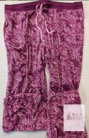 NEW Nautica Women's XXL Paisley Lounge Pants, Purple, Elastic Waist, Drawstring, Cuffed Ankles