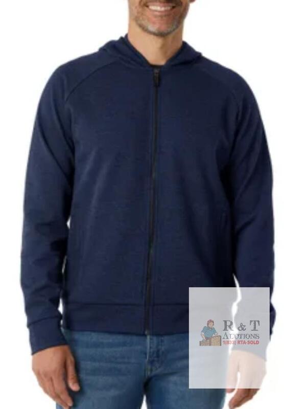 NEW 32 Degrees Heat Men&rsquo;s Tech Fleece Zip Hoodie, Navy, Medium, Lightweight, Thermal, New with Tags