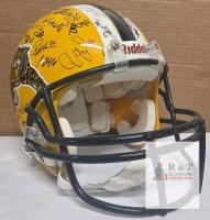 Riddell Hamilton Tiger-Cats Full-Size Helmet CFL Team-Autographed, Black/Gold, #10 Display