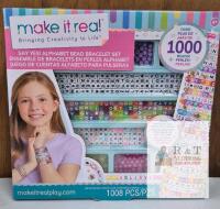 NEW Make It Real Say Yes! Alphabet Bead Bracelet Set - 1008 Pcs, Multi-Color Beads, Craft Kit, Ages 8+