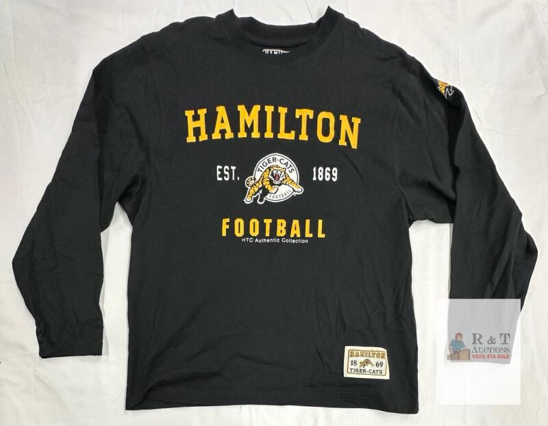 Hamilton Tiger-Cats HTC Authentic Collection Long-Sleeve T-Shirt, Large, Black, Team Graphics