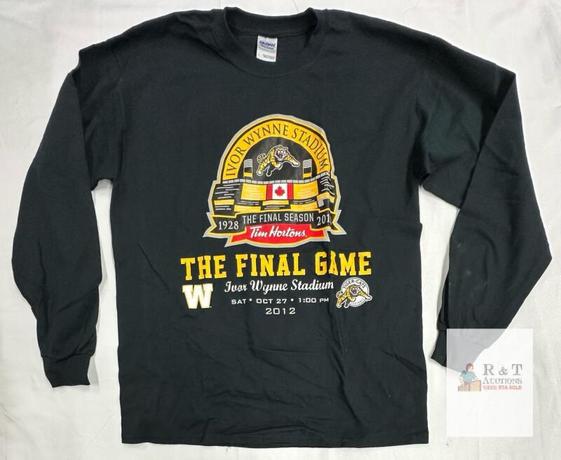 Gildan Ultra Cotton Large Ivor Wynne Stadium Final Game 2012 Long Sleeve Black T-Shirt