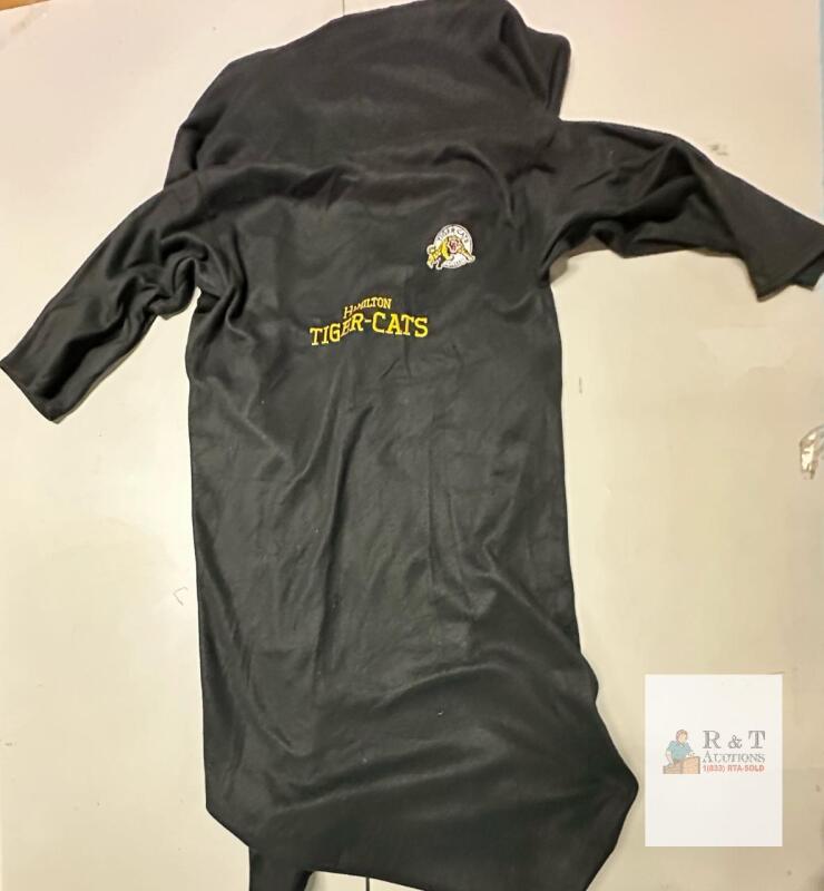 HUGE Hamilton Tiger-Cats Sideline Bench Robe, Black, Embroidered Logo, Adult Size