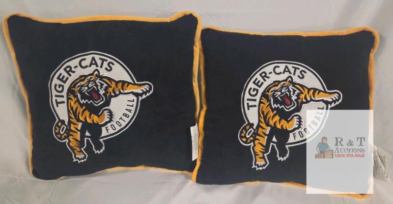 Hamilton Tiger-Cats Football Logo 13" x 13" Polyester Throw Pillows, Set of 2, Forever Collectibles