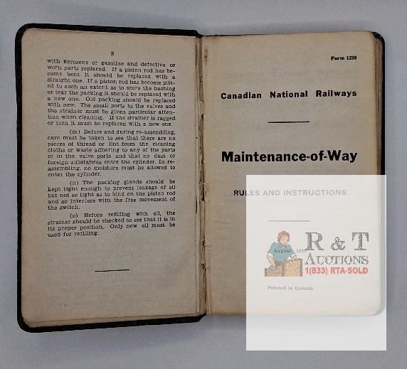 Canadian National Railways Maintenance-of-Way Rules & Instructions 1939-41 w/ Fold-Out Diagrams