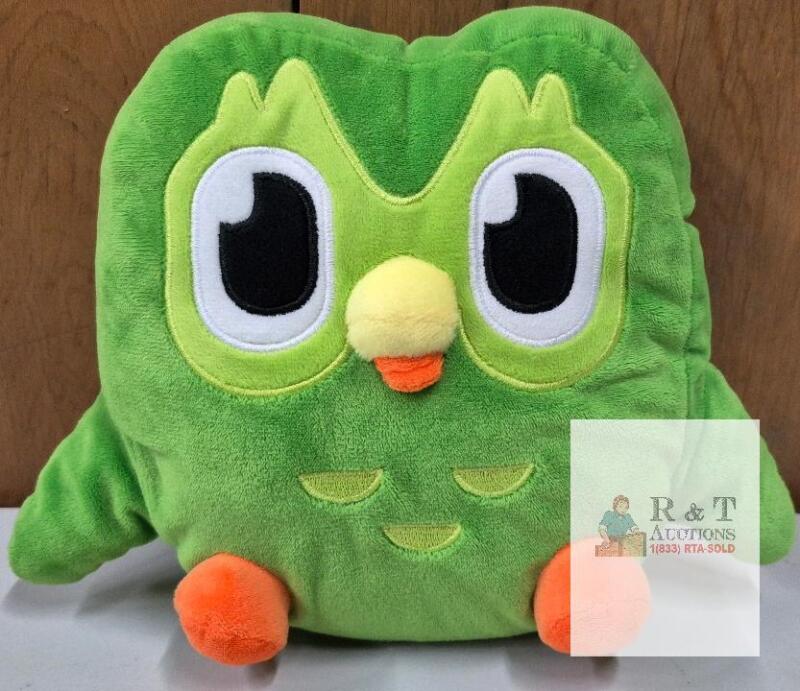 Duolingo Duo Owl 12" Official Plush Toy, Soft Polyester, Green with Orange Feet and Yellow Beak