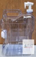 5 Gallon Clear Portable Water Jug with Spigot and Handle, Screw Cap, ~13.75" Tall