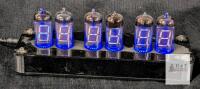 6-Digit Nixie Tube Style Digital Clock, RGB Backlight, Black Acrylic Case, Includes Power Adapter