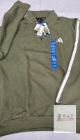 NEW Adidas Men's Olive 3-Stripes Quarter-Zip Track Jacket, Size Large, New with Tags, UPC 196622455520