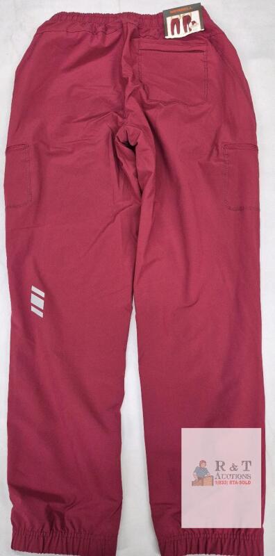 NEW Merrell XS Fleece-Lined Jogger Pants, Maroon, 28" Inseam, Elastic Cuffs, Multiple Pockets