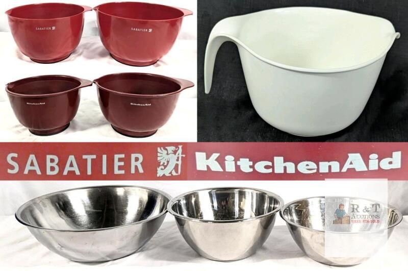 Sabatier, KitchenAid & Stainless Steel Mixing Bowl Sets &ndash; Nesting, Pour Spouts, Multiple Sizes