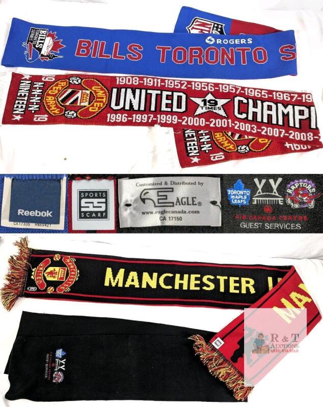 Manchester United Champions 19x, Bills Toronto Series, Maple Leafs Raptors Air Canada Scarves