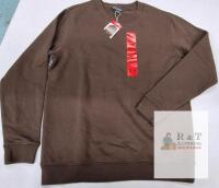 NEW ROUGH DRESS 1910016 Brown Crewneck Sweatshirt, Medium, Raglan Sleeve, New with Tags